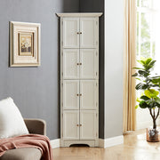 Hochschrank mit Tür und 4 Regalen, geeignet für Wohnzimmer, Küche, Büro, Schlafzimmer, Badezimmer, moderner Stil, weiß