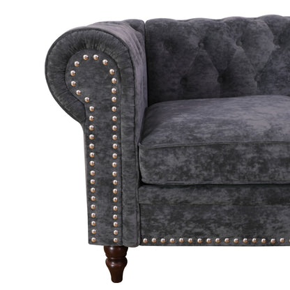 Schwarzes Flanell 2-teiliges Sofa-Set für das Wohnzimmer