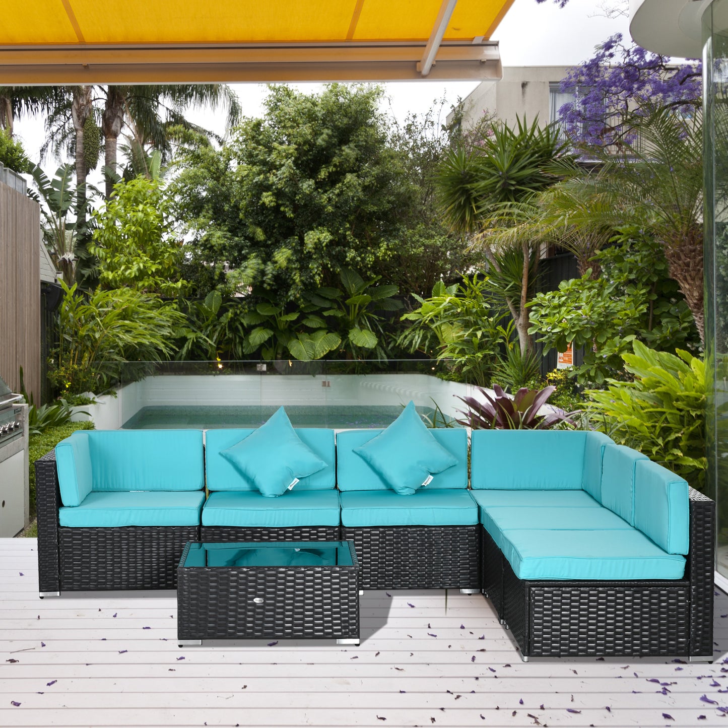 5-teiliges Terrassenmöbel-Set mit Polstern