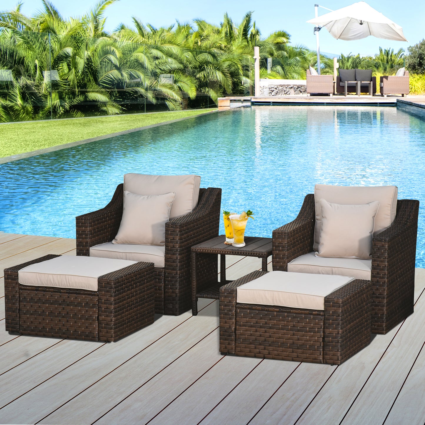 5-teiliges Terrassenmöbel-Set