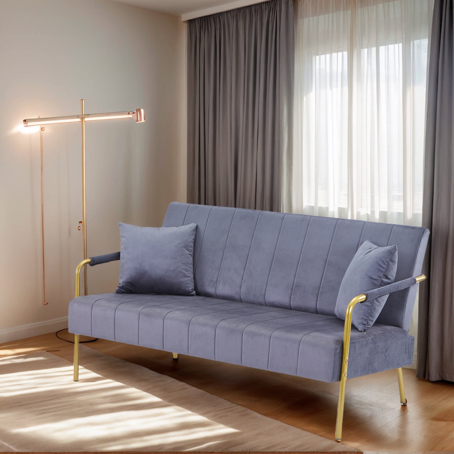 Modern Velvet Loveseat Sofa For Living Room