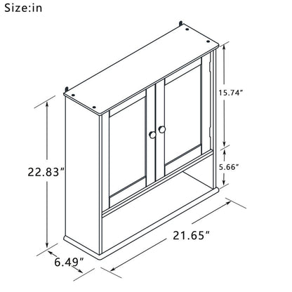 Badezimmerschrank mit Doppelspiegeltüren und Regalen