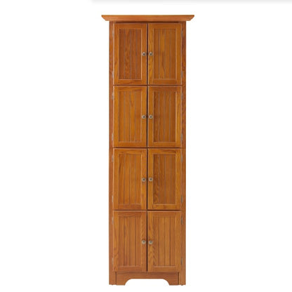4-Tier 72 Corner Kitchen Pantry Storage Cabinet With 8 Doors Tall Storage Cabinet, Corner Cabinet And Adjustable Shelves, Home Farmhouse Bookshelf Cabinet For Bathroom, Living Room, Kitchen OAK