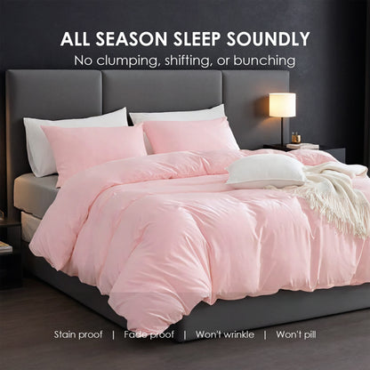 Rosa Extra Große Bettbezug-Set Aus Premium Farbechtern Stoff Gefertigt, Der Atmungsaktiv, Ausbleichfest Und Luxuriös Weich Ist. Mit Modernem Luxus-Hotel-Design Geeignet Für Alle Jahreszeiten. Perfekt Für