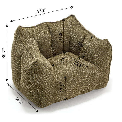 Komprimierter Plüsch-Sitzsack-Sofa-Couch – Mit Hochresilienz-Schaum gefüllt, ultraleichtes Bouclé-Lounge-Sessel für eine oder zwei Personen, gemütliche Sitzgelegenheit im Wohnzimmer zum Lesen, Spielen und Entspannen, platzsparend vakuumverpackt