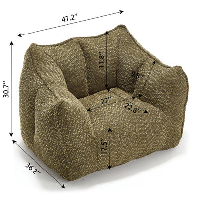 Komprimierter Plüsch-Sitzsack-Sofa-Couch – Mit Hochresilienz-Schaum gefüllt, ultraleichtes Bouclé-Lounge-Sessel für eine oder zwei Personen, gemütliche Sitzgelegenheit im Wohnzimmer zum Lesen, Spielen und Entspannen, platzsparend vakuumverpackt