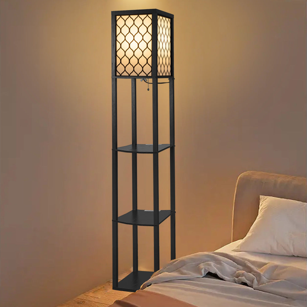 Bücherregal und Stauraumregal Stehlampe