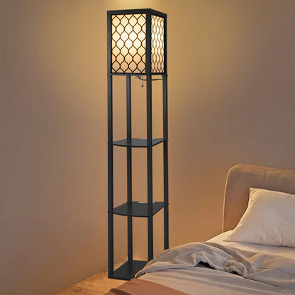 Bücherregal und Stauraumregal Stehlampe