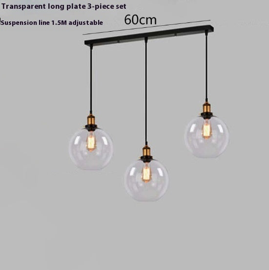 Nordisches Retro Einfaches Transparentes Glas Restaurant Kronleuchter