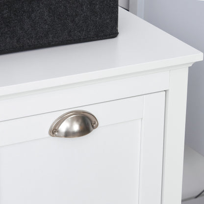 HOMCOM Klappbarer Wäsche-Sortierer Badezimmerschrank, Weiß