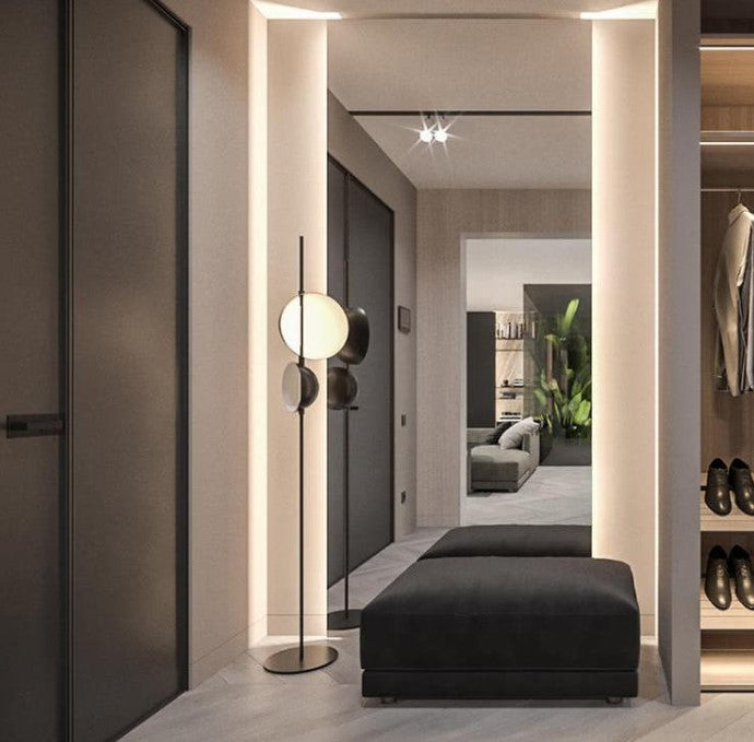 Stehlampe Wohnzimmer Gold Schlafzimmer Doppeltkopf Aufrecht