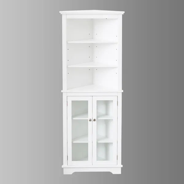 Matte White Corner Cabinet