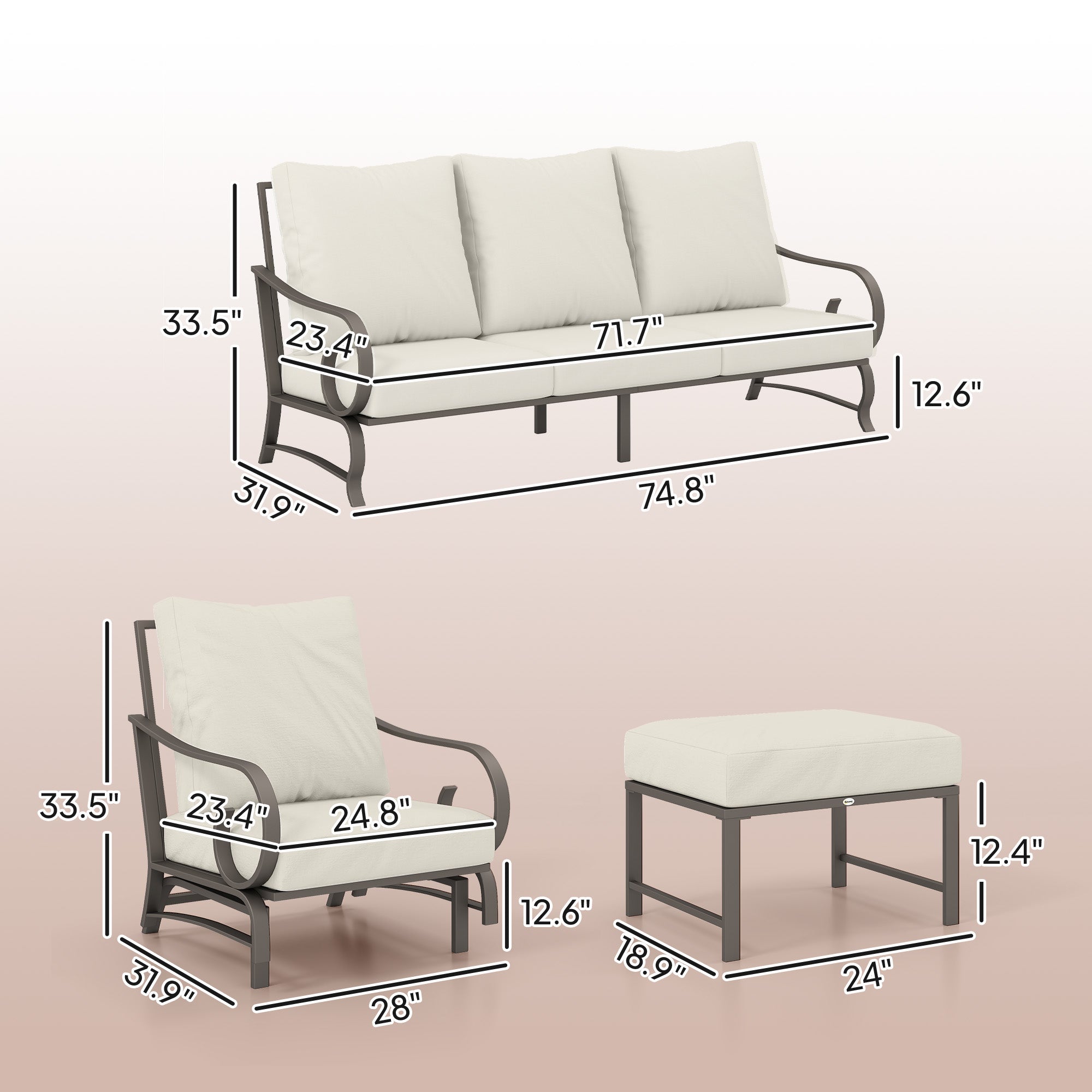 Beige Rocking Patio Set