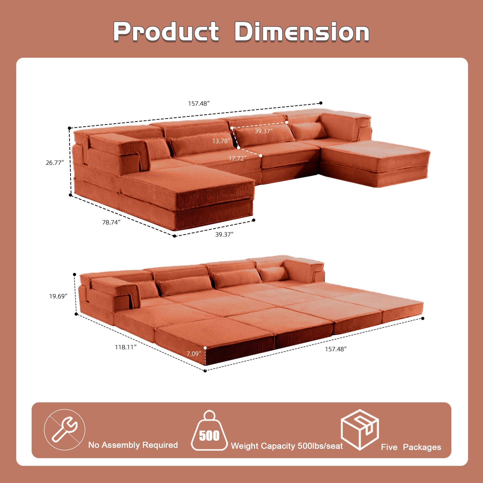 Orange Sectional Sofa