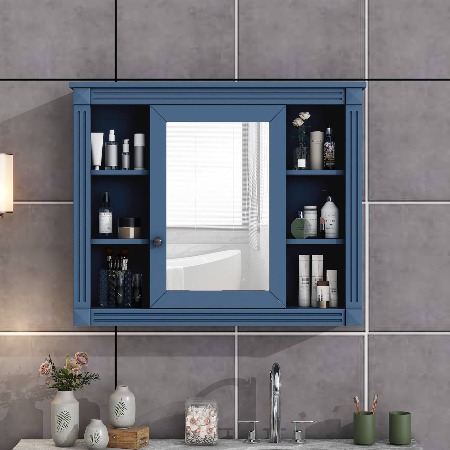 Wandmontierter Badezimmerschrank Moderner Wand Schrankschrank mit Spiegel Spiegelschrank