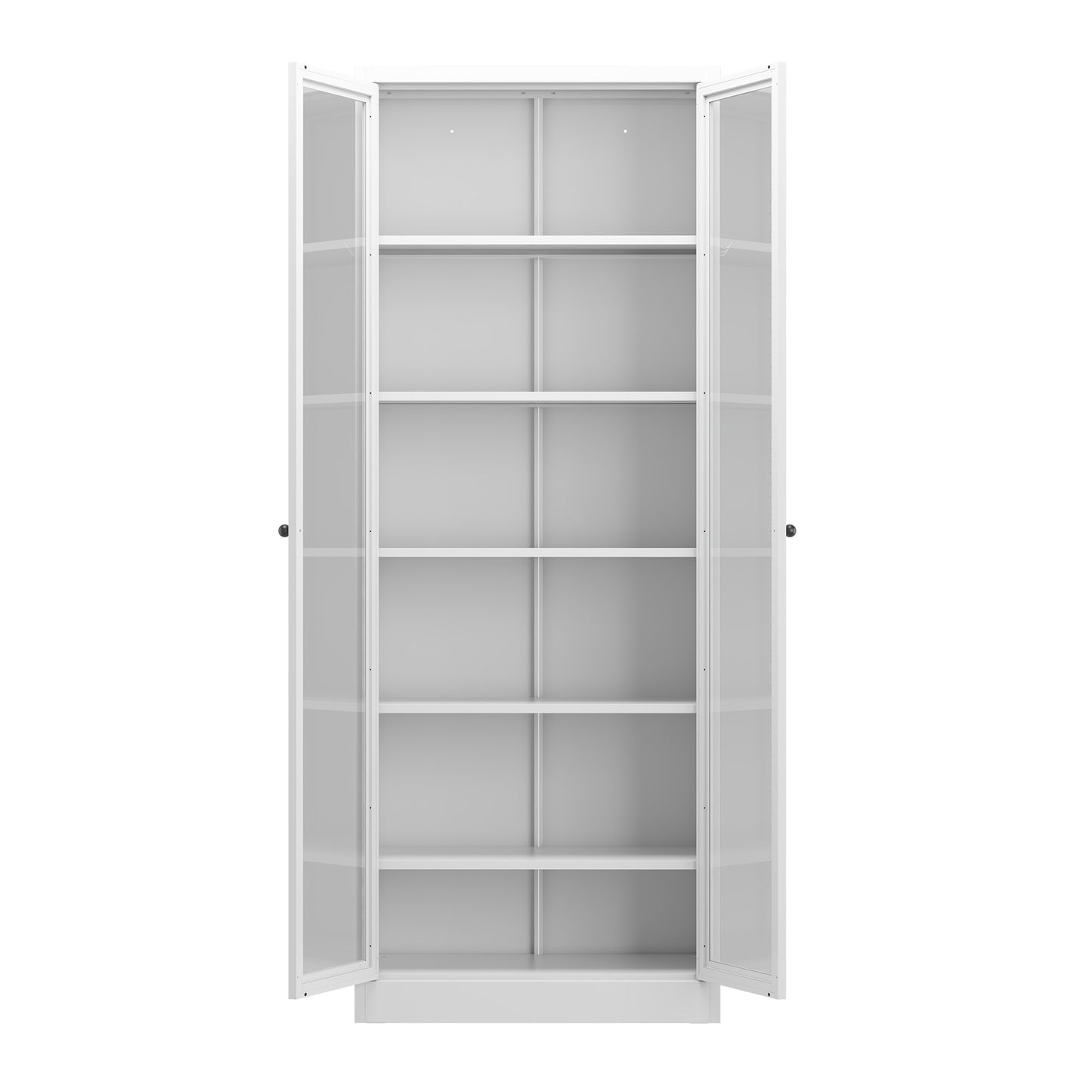 Metall-Küchen-Vorratsschrank - Hoher Stauraum mit 5 einstellbaren Regalen, Weißer freistehender Schrank für Küchen-Vorratsraum und Badezimmer