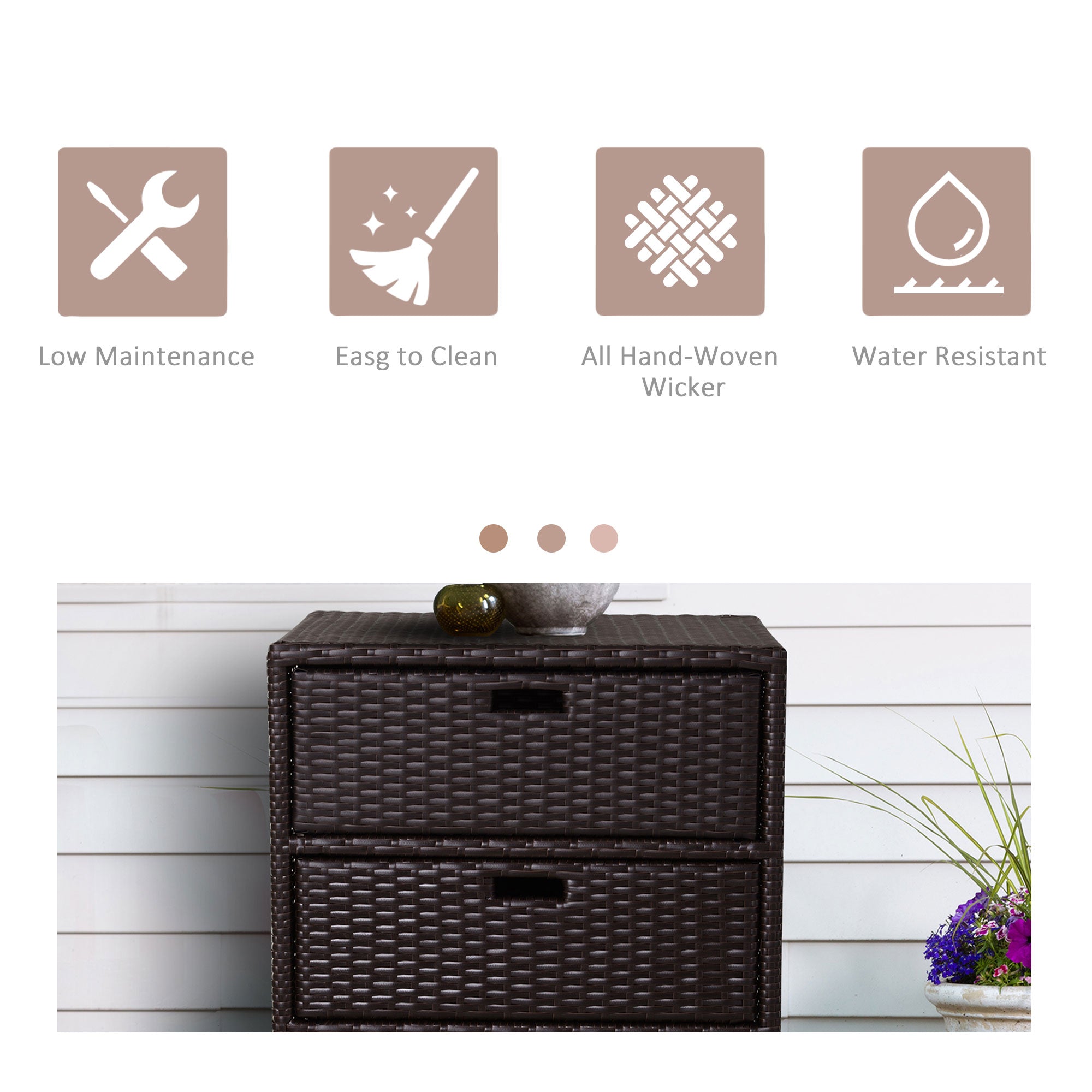 Rattan Poolside Storage Cabinet