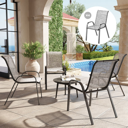 Set aus 4 Outdoor-Essstühlen