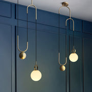 Gold Glass Ball Chandelier Postmodern Dining Light