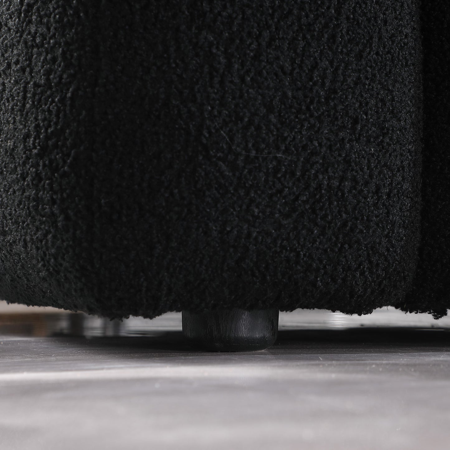 62,2 Länge, 35,83 Zoll Tiefe, menschliche Körperstruktur für US-Amerikaner, Marshmallow-Sofa, Bouclé-Sofa, SCHWARZ Farbe, 2-Sitzer