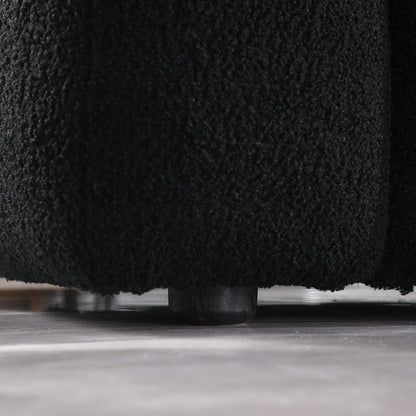 62,2 Länge, 35,83 Zoll Tiefe, menschliche Körperstruktur für US-Amerikaner, Marshmallow-Sofa, Bouclé-Sofa, SCHWARZ Farbe, 2-Sitzer