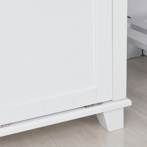 HOMCOM Klappbarer Wäsche-Sortierer Badezimmerschrank, Weiß