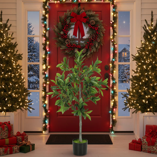 Künstlicher Weihnachtsbaum in Topf – Gefälschte Pflanze – Natürlicher grüner Baum für Feiertagsdekoration im Wohnzimmer, Büro, Zuhause – FBA-Versand