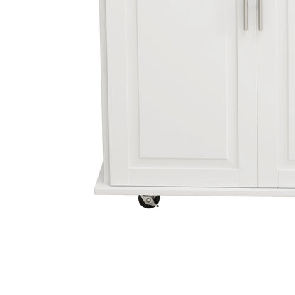 Kitchen Island Cart With Cabinet, 3 Drawers, Spice Rack, Towel Rack, 43.31  Wide