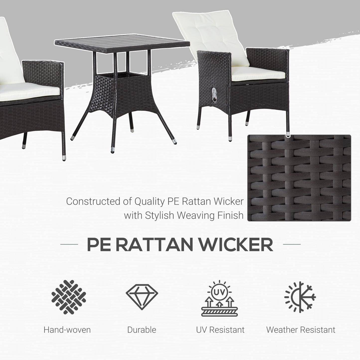 3-teiliges Patio-Bistro-Set