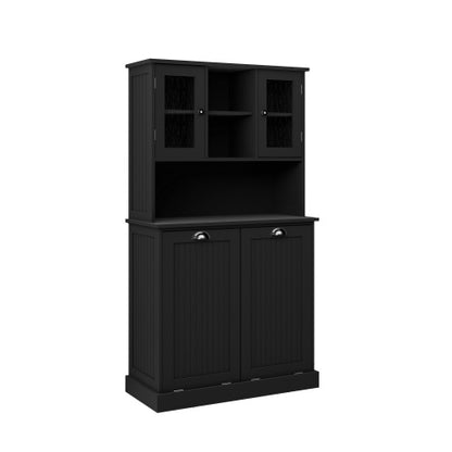 Zweikammer-Neigung-Wäschekorb Hoher Badezimmerschrank