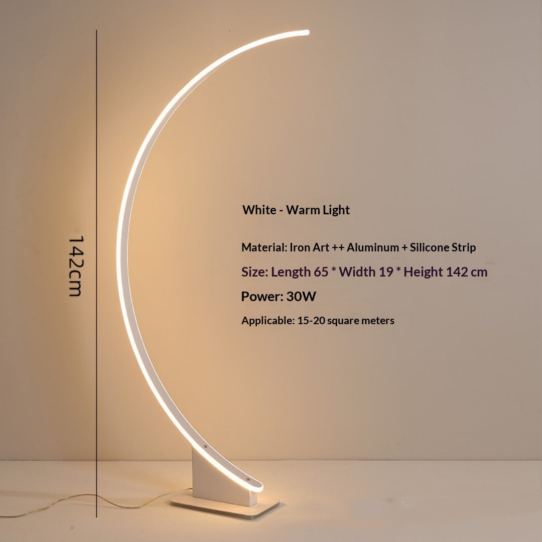 White Curved Floor Lamp