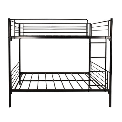 Etagenbett Doppelstock mit Metallrahmen und Leiter, platzsparendes Design, weiß