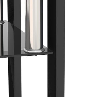 1-teiliges modernes gehärtetes Glas-Teetisch Couchtisch Beistelltisch, quadratischer Tisch für das Wohnzimmer, schwarz
