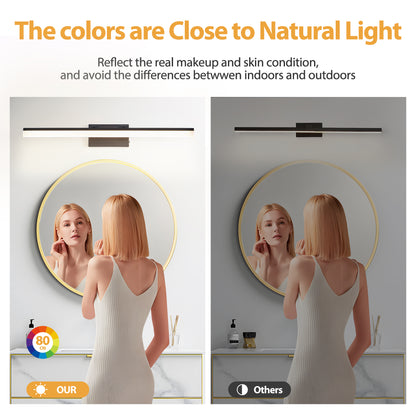 32 Inch Modern LED Bathroom Vanity Light - Sleek Black Metal Wall Light For Mirror, Dressing Room Or Sink Area