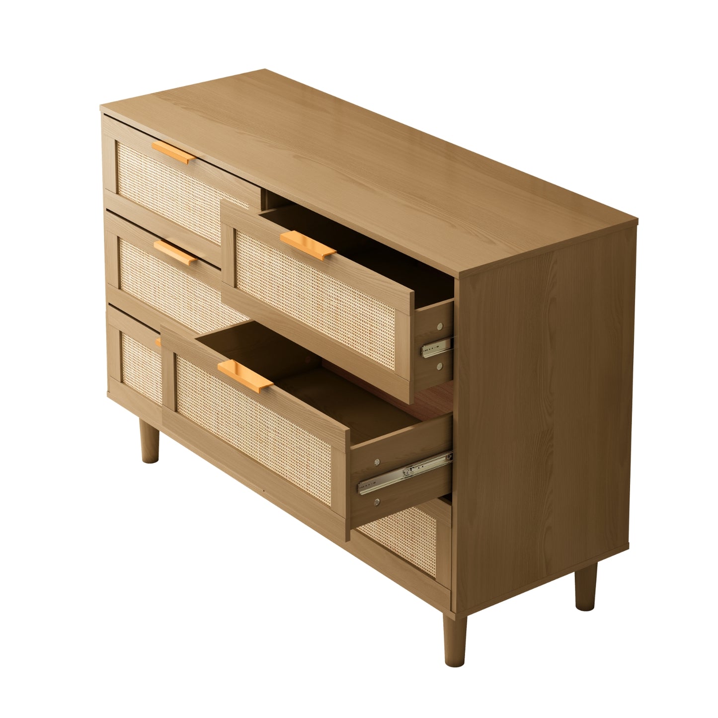 6-Schubladen-Rattan-Kommode Rattan-Schublade, Schlafzimmer, Wohnzimmer