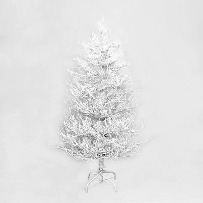 4FT Vorbeleuchteter Aspen-Fir-Künstlicher Weihnachtsbaum, Scharnierter Weihnachtsbaum mit 280 Schnee-bestäubten Astspitzen, 230 Warmweißen LED-Lichtern, Feiertags-Korallen-Weihnachtsbaum für Zuhause und Party