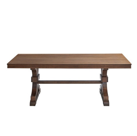78,74 Rechteckiger Esstisch aus Gummibaumholz für 6-8 Personen mit Holzbodenständer-Sockelbasis, Mid-Century Modern Küchenholztisch Esstisch für Esszimmer, Wohnzimmer, EICHE