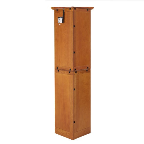 4-stufiger 72-Eck-Küchen-Vorratsschrank mit 8 Türen, hoher Stauraumschrank, Eckschrank und einstellbaren Regalen, Haus-Farmhaus-Bücherschrank für Badezimmer, Wohnzimmer, Küche EICHE