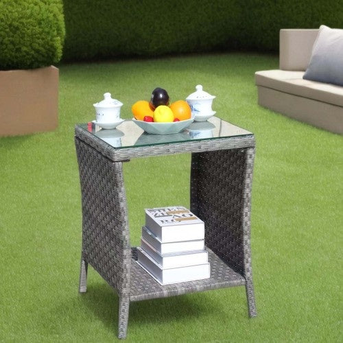 Grey Rattan Coffee Table