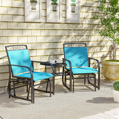 Garten-Schaukelstühle mit Couchtisch
