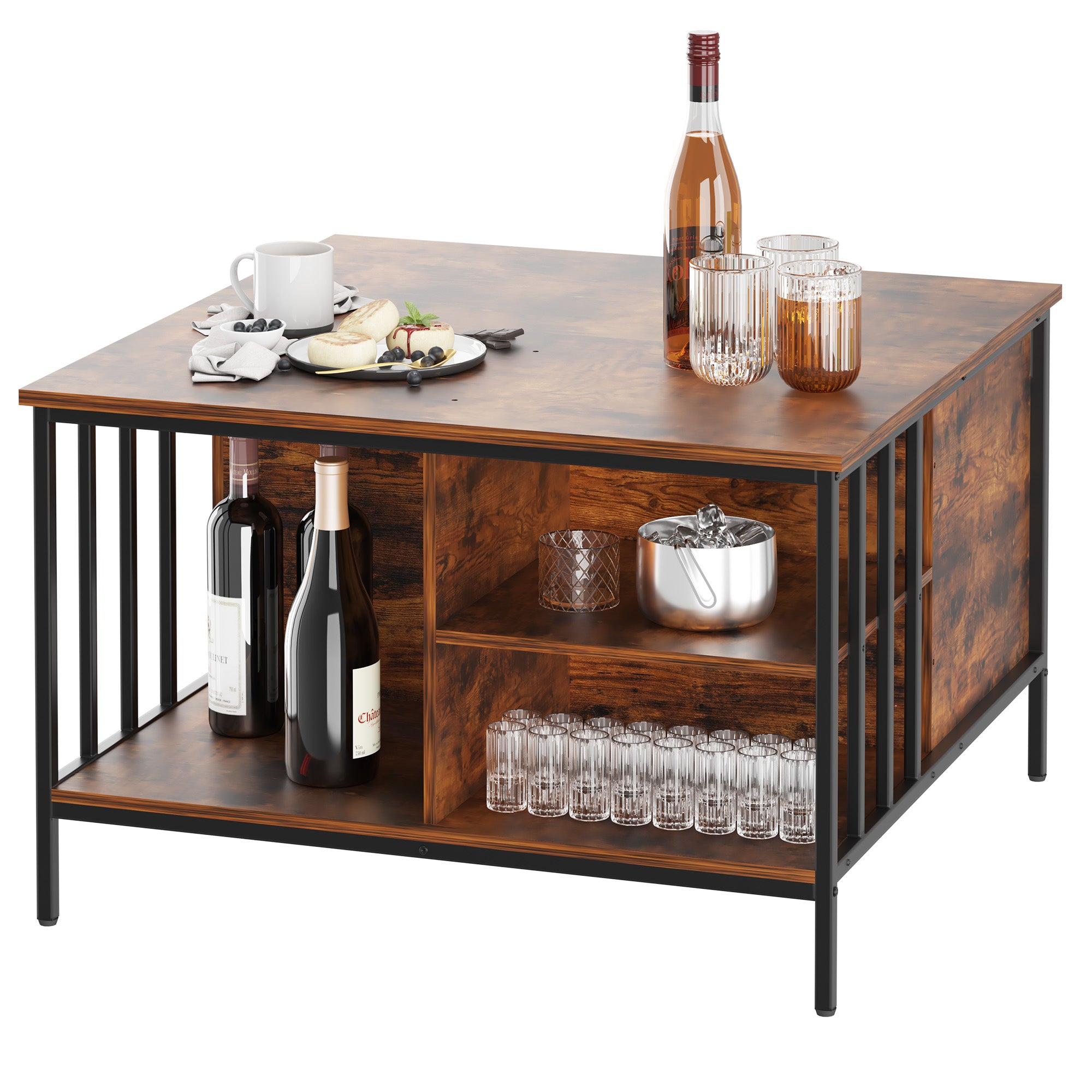 Natural Wood Lift-Top Table