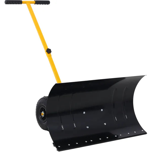 Yellow Wheeled Snow Shovel