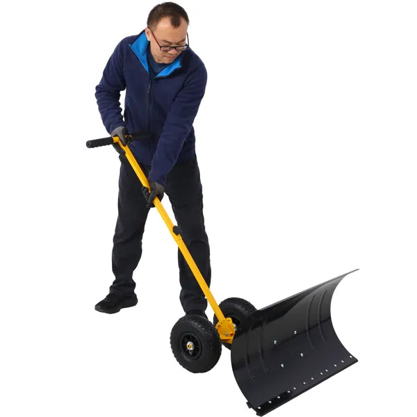Yellow Wheeled Snow Shovel