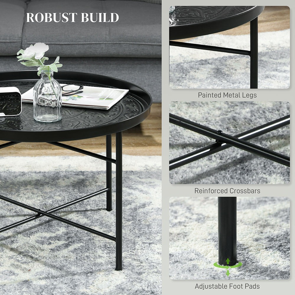 Black Round Metal Coffee Table