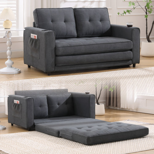 VIDEO Bietet 3-in-1 Polsterbett-Sofabetten Umwandelbares Sofa-Bett, Klappbares Sesselsofa mit Ausziehbarem Schlafcouch-Bett