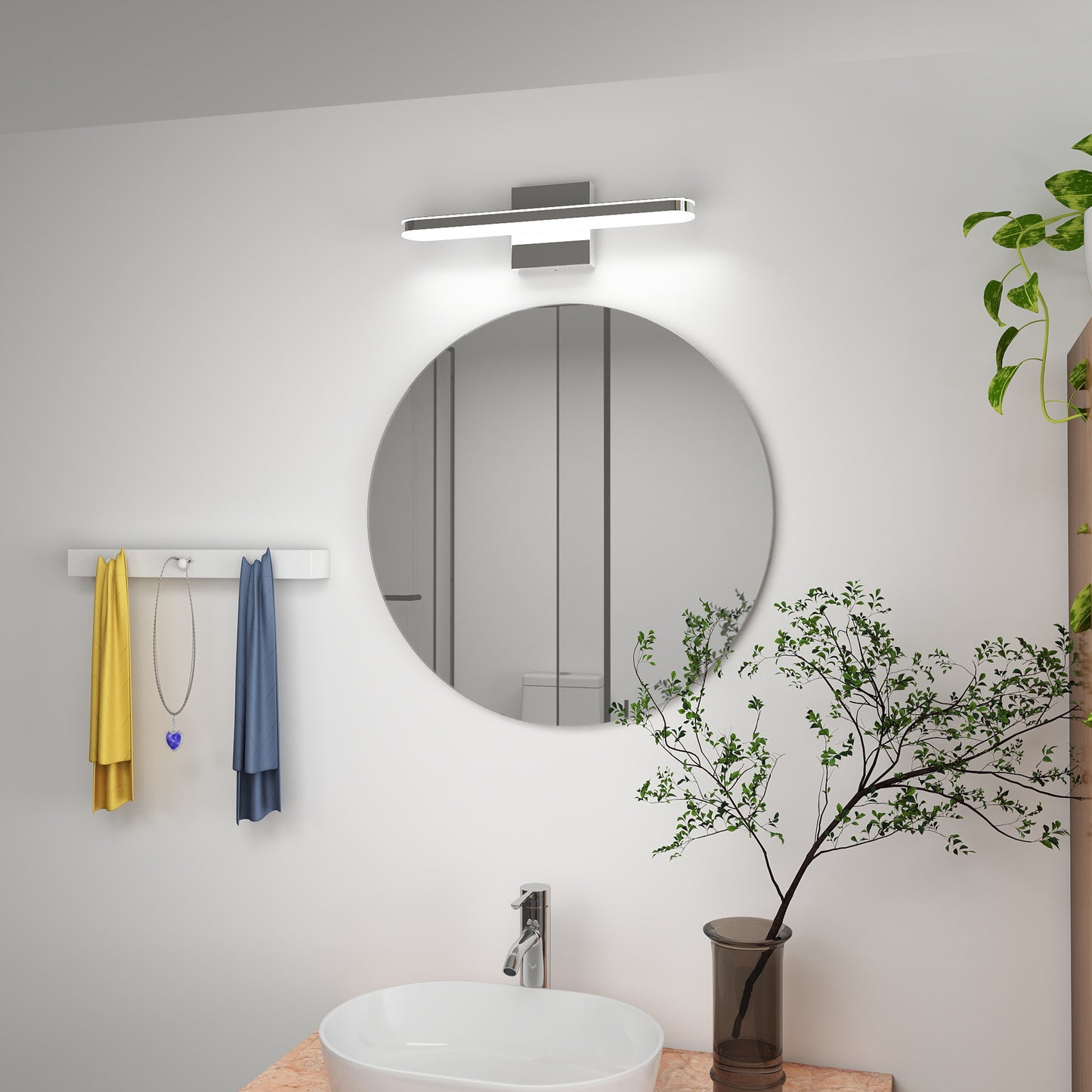 LED-Bad-Wandlampenleiste für Badezimmer, dimmbare Badezimmerleuchten, moderne Beleuchtung über dem Spiegel, 16-Zoll-Bad-Wandlicht, 8W Wandapplikation für Badezimmer, Schlafzimmer, Wohnzimmer, Innenräume, 6000K