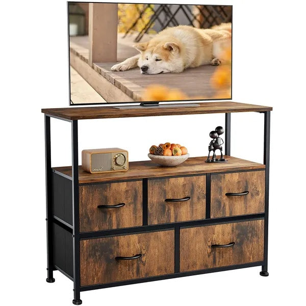 Gray Fabric Drawer Dresser