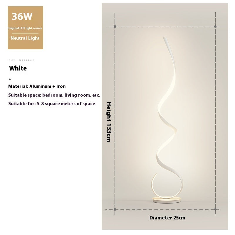 Moderne und einfache Nachttischbodenlampe im Schlafzimmer