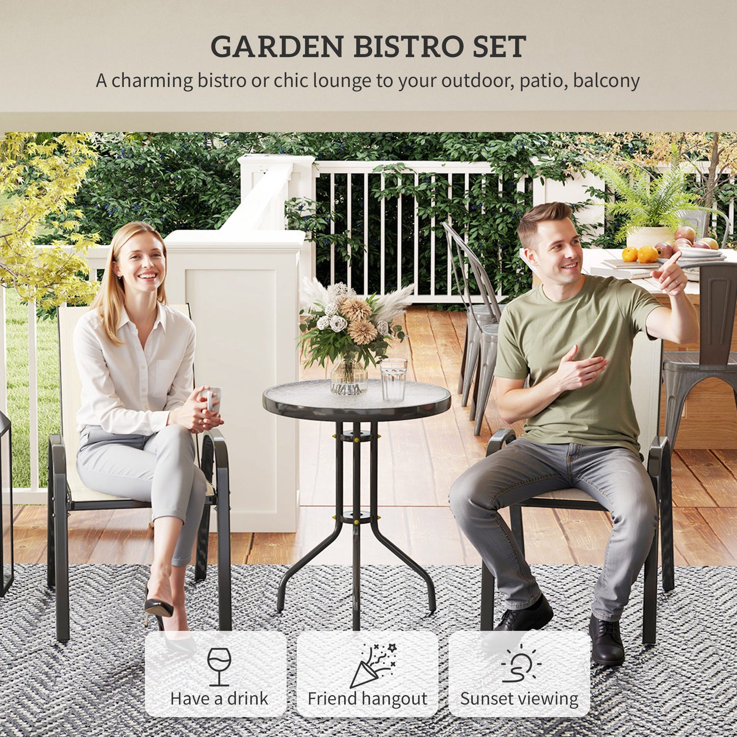 3-teiliges Bistro-Set