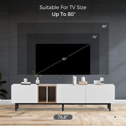 Modernes TV-Ständer geeignet für 80-Zoll-Fernseher mit 3 Türen
